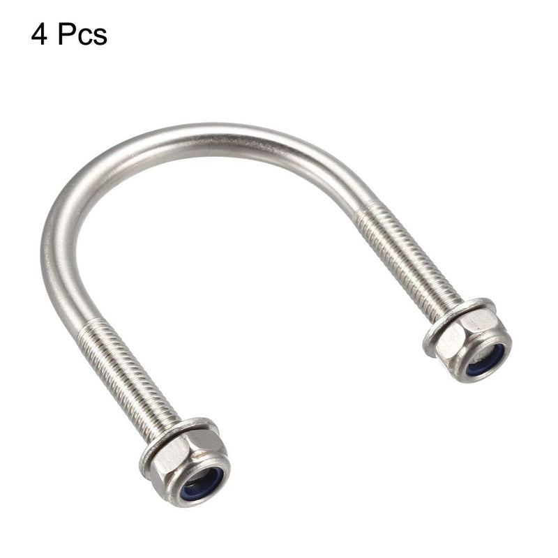 [Australia - AusPower] - uxcell u-bolts 4Pcs 1.5"(38mm) Inner Width 58mm Length M6 304 Stainless Steel Round U Bolt with Nuts Washers for Boat Trailer Axle M6x38x58mm 