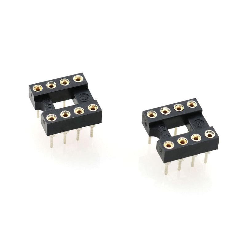 [Australia - AusPower] - IC Socket 20PCS 2.54mm Pitch 7.6 Row Pitch 2 Row 8 Round Pins Soldering DIP IC Chip Socket Adaptor 