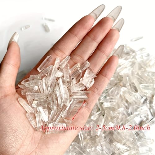 1LB Bulk Raw Quartz Crystal Points Natural Clear Quartz Healing Stones Small Crystal Decor Teeny Tiny Points for Home Office Clear Quartz Small