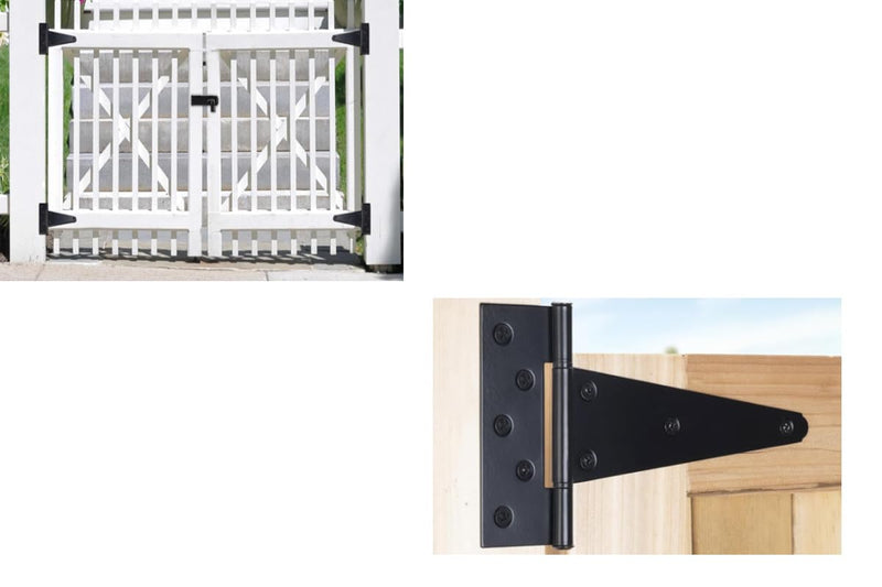 [Australia - AusPower] - 10pcs 2-inch Galvanized T-Shaped Hinge, Triangular Hinge, Triangular Hinge Slotted Bearing Door 2inch Black 