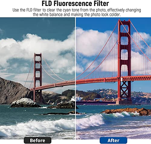 NEEWER 67mm Lens Filter Kit: UV CPL, FLD, ND2, ND4, ND8, Lens Hood & Cap