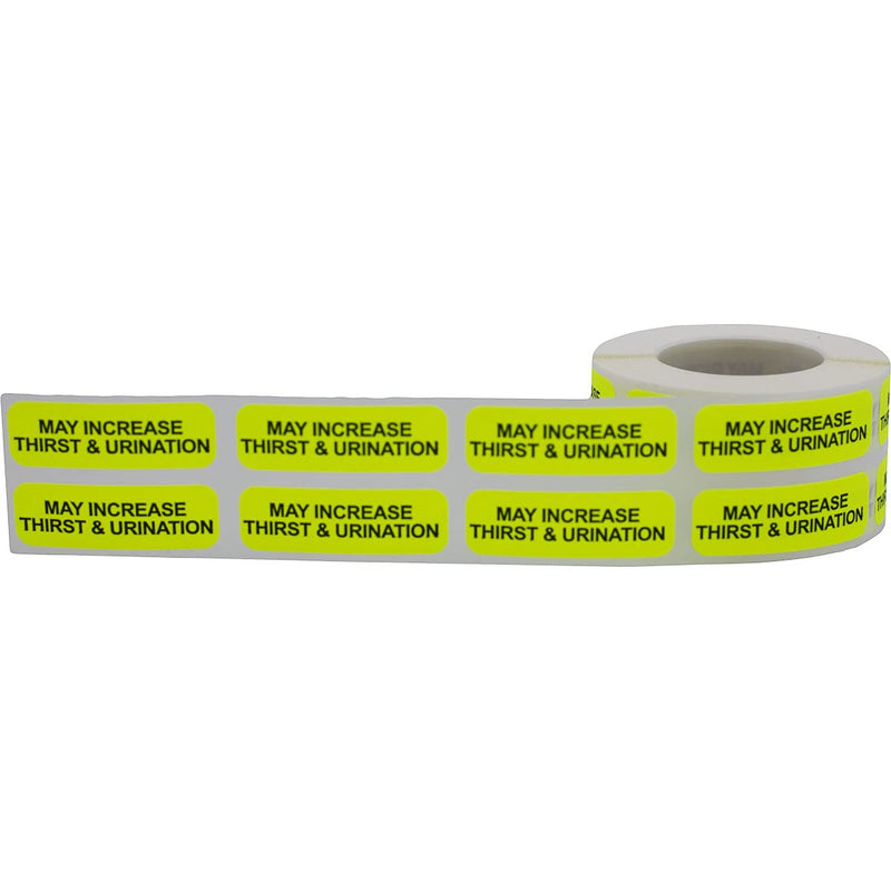 May Increase Thirst & Urination Veterinary Medical Healthcare Labels .5 x 1.5 Inch 500 Total Stickers