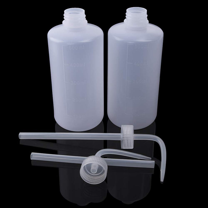 [Australia - AusPower] - DEPEPE 6pcs 500ml Plastic Safety Wash Bottles - Lab Squeeze LDPE Squirt Tattoo Bottle With Narrow Mouth and Scale Labels (17oz x 6) 