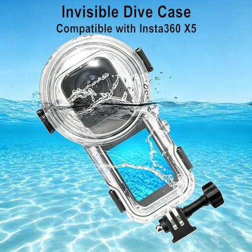 60M/196FT Underwater Invisible Dive Case for Insta360 X5