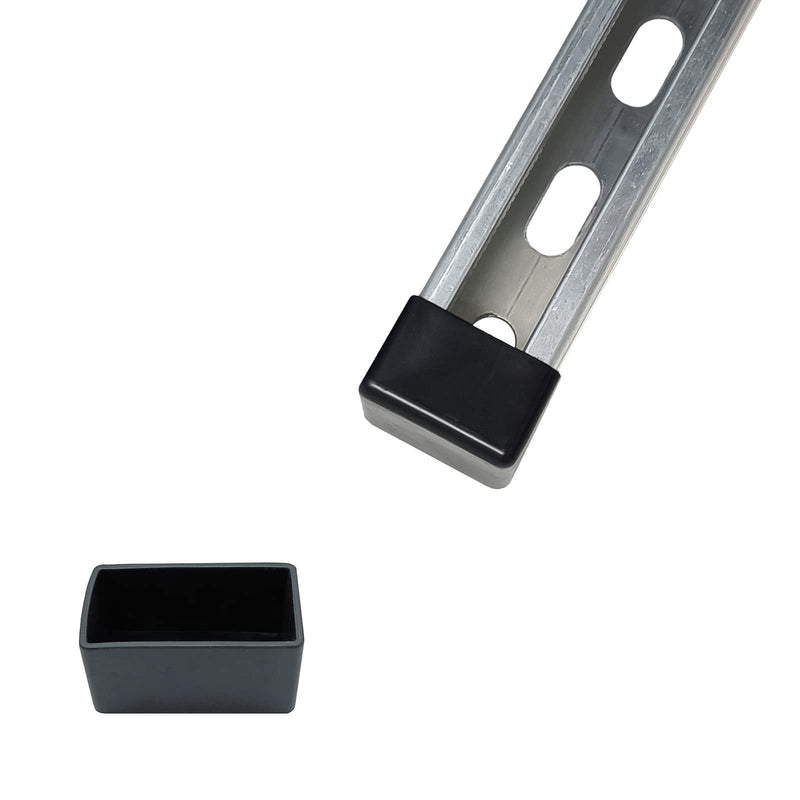 [Australia - AusPower] - 10 Pack Strut Channel Cap, 1-5/8" x 7/8" Plastic Black Short End Cap for 13/16" & 7/8" Tall Strut Channel End Cover 