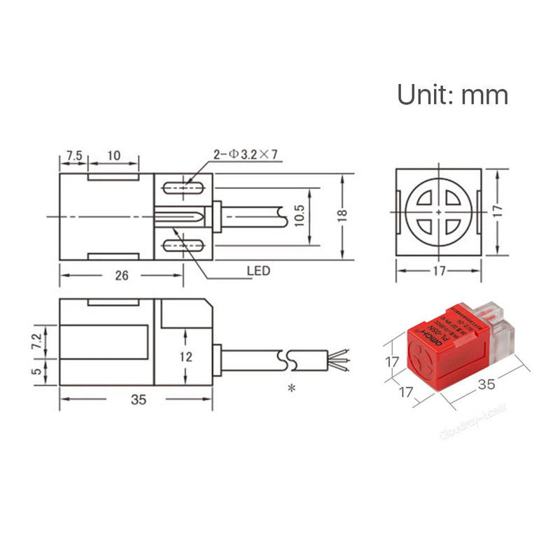 [Australia - AusPower] - Cloudray Inductive Proximity Sensor Switches for CO2 Laser Controller 