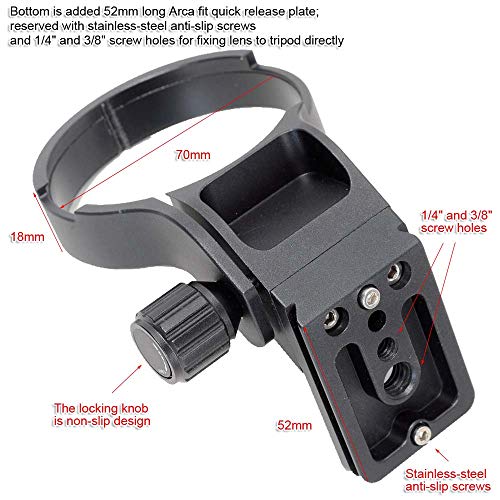 iShoot Lens Collar Tripod Mount Ring Compatible with Nikon Z 24-200mm f/4-6.3 VR, DX 50-250mm f/4.5-6.3 VR & Nikkor Z 70-180mm F2.8, Support Holder Bracket Bottom is Arca-Swiss Fit Quick Release Plate