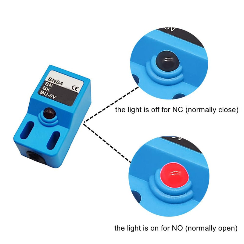 [Australia - AusPower] - SN04-N2 NPN NC Inductive Proximity Sensor Normally Close Detection Approach Switch with SN Bracket (Blue, 4 Pack) 