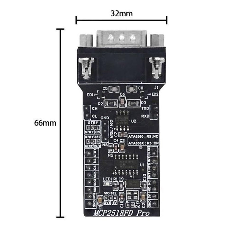 SPI to CANFD MCP2518FD Transceiver ATA6560 Bus Cam Control Module Super MCP2515