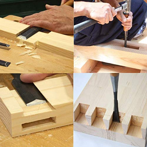[Australia - AusPower] - KAKURI Japanese Wood Chisel Set 3 Piece for Woodworking, Made in JAPAN, Japanese Oire Nomi for Carve, Mortise, Dovetail, Sharp Japanese Carbon Steel Blade, White Oak Wood Handle 