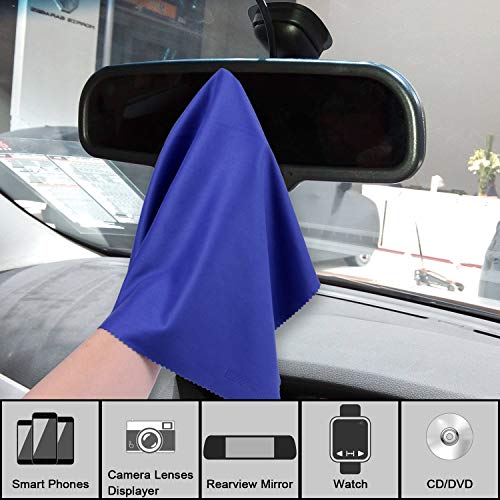Wisdompro 4-Pack 16x16 Inch Extra Large Microfiber Cleaning Cloths, Blue