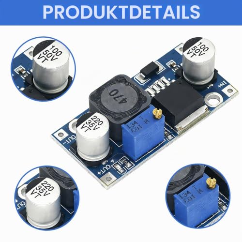 Pack of 5 XL6009 Boost Converter Module DC to DC 3.0-30V to 5-35V Output Voltage Adjustable Step Up Board for Arduino DIY Electronic Projects