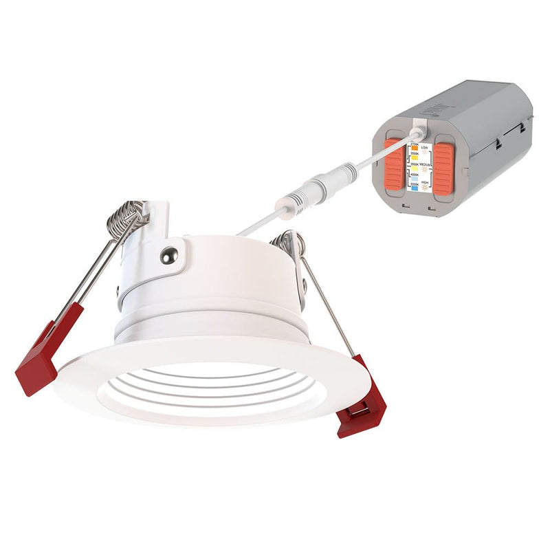Juno WF2 Dreg B ALO25 SWW5 90CRI 120 MW M6 Canless Wafer Recessed LED Downlight, Deep Regressed Baffled Trim Style, 2-Inch, Matte White Deep Baffle Trim