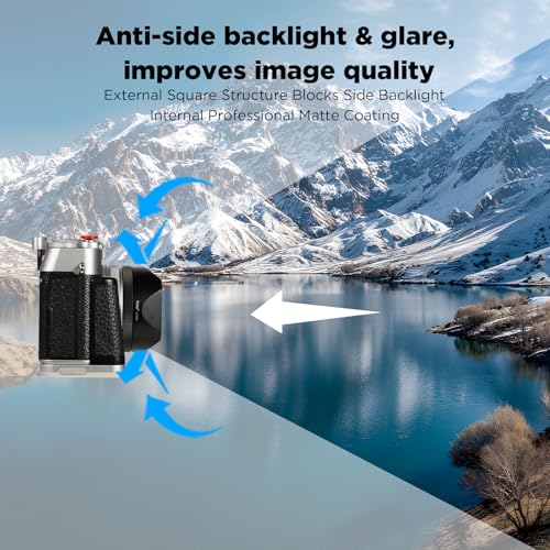 Haoge Square Metal Lens Hood Shade for Fuji X100VI Fujifilm FinePix X100V X100F X100 X100S X100T X70 Camera Black with Cap and 49mm Adapter Ring Kit