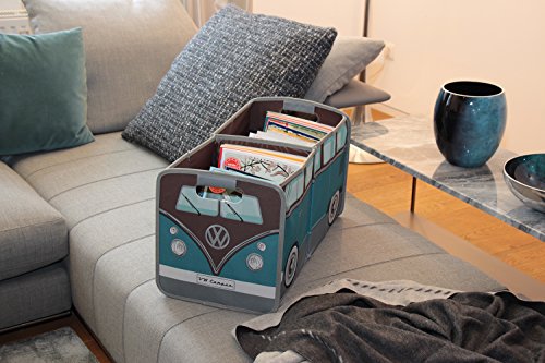 BRISA VW Collection - T1 Bus Camper Collapsible Storage Box & Shopping Bag Petrol/Brown VW T1 Bus