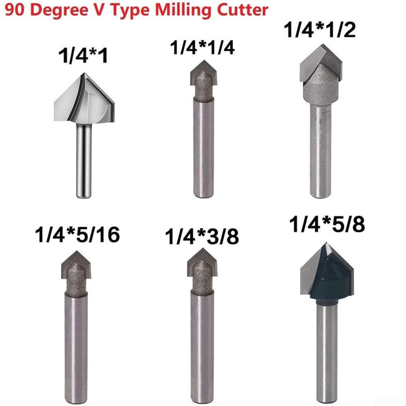 [Australia - AusPower] - Precision Cutting with 90 Degree V Groove Router Bit Set, Acrylic, MDF, PVC Materials (1) 1 