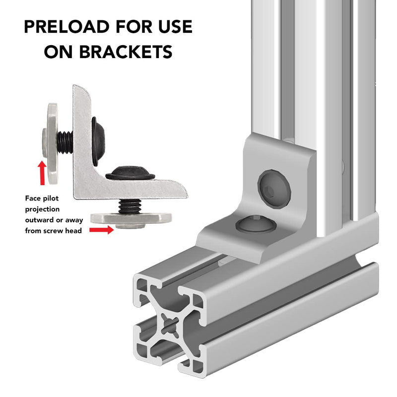 [Australia - AusPower] - 8020, 3675, 10 Series Stainless Steel SS 1/4-20 Centered Slide in Economy T Nuts Hardware Nuts for 10 Series Aluminum Extrusions (25 Pack) 25 Pack 
