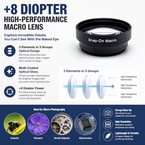 FotoZ Macro Conversion Lens, 37-72mm Close Up Lens Attachment for Camera