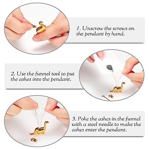 constantlife Cremation Jewelry for Ashes for Women Men Stainless Steel Urn Necklace Personality Dinosaur Pendant Keepsake Human Pet Memorial Gift Golden