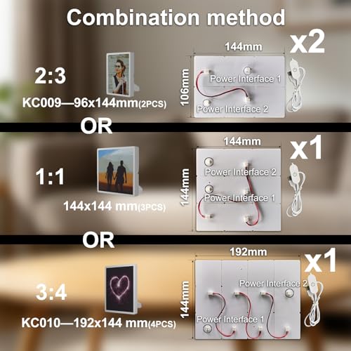 4PCS Lithophane LED Backlight Board Kit KC009 KC010 for Bambu Lab H2C/X1/P2S/A1 LED Light Board Backlights Makerworld Model Parts USB 3D Print Accessory Photo Model DIY Light Box