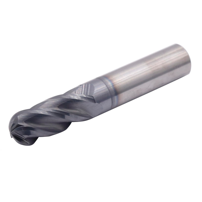[Australia - AusPower] - BestParts High Performance Ball Nose Solid Carbide End Mill - AlTiN Coated, 4 Flute, 30 Degree Helix, 1/2" Cutting Diameter, 1/2" Shank Diameter, 1" Length of Cut, 3" Overall Length, Square End 1/2 in 