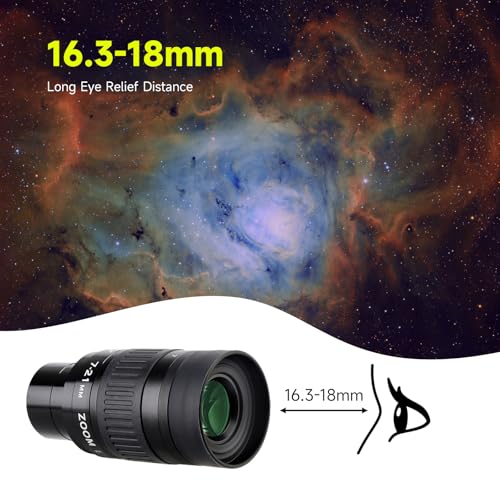 SVBONY SV135 Zoom Eyepiece, Zoom 7 to 21mm 1.25 Inch Telescope Eyepiece, Telescope Accessories for Astronomic Visual Observation (40-57°) 40-57°