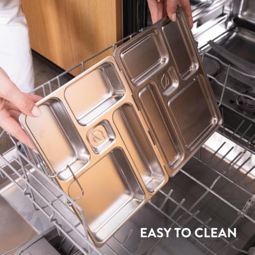 PlanetBox Rover Stainless Steel Bento Box Style Lunch Box for Kids with 5 Compartments – Durable, Dishwasher Safe and BPA-Free Food Container