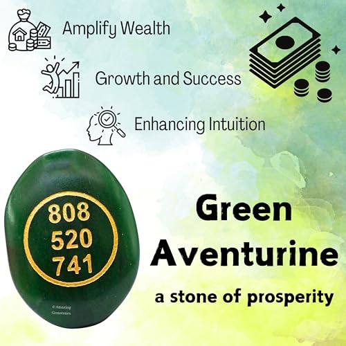 Amazing Gemstone Green Aventurine Zibu Symbols Crystal for Wealth Oval