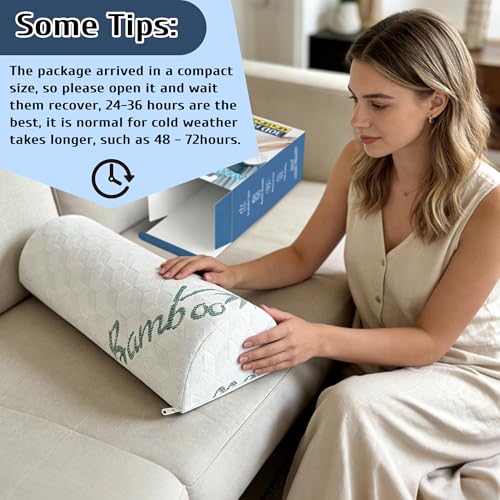 Green LVYSHOW semi roll pillow, under knee leg positioner pillow for comfort and support during rest or recovery.