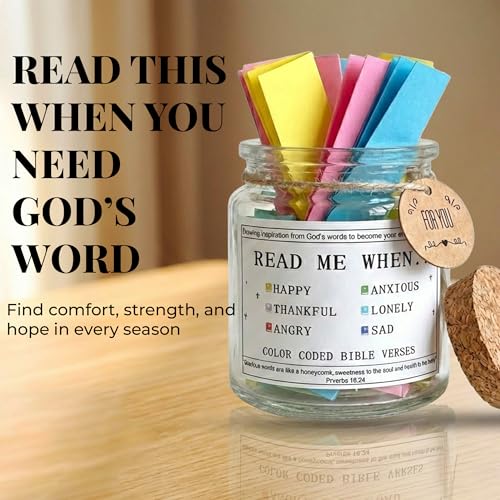Bible Verse Jar, Read Me When Scripture Jar Gift for Women Men Style 1
