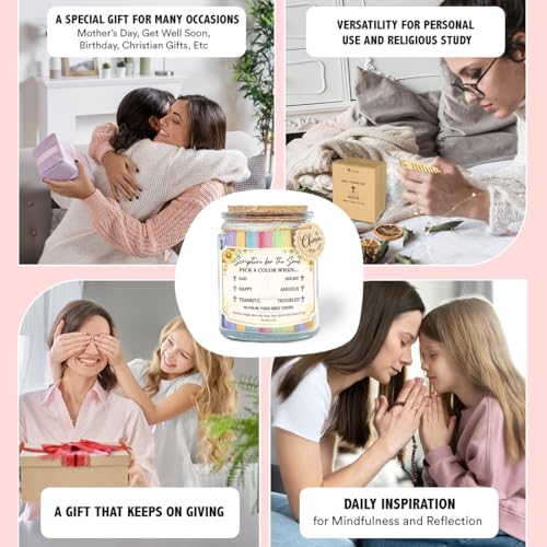 Bible Verse Jar, Religious Christian Gifts For Women Men - Read Me When Prayer Jar with Scriptures - Birthday Gifts for Mother Sisters Besties, Inspirational Presents For Moms