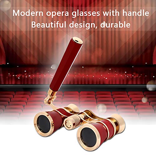 Opera Glasses Binoculars 3X25 Theater BK7 Optical Glass Portable Telescope Adults Kids Women in Musical Concerts Theater Cinema (Red)