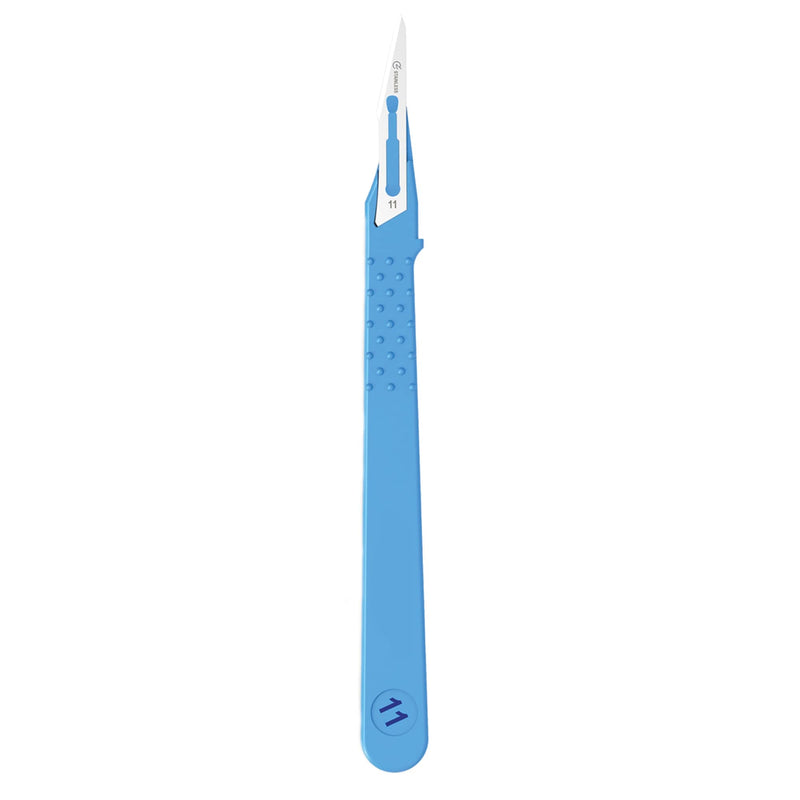 [Australia - AusPower] - Gima Standard No.11 Sterile Scalpels made of Rust-Proof Stainless Steel, ABS Handle, for Single Use, 10 Individually Packed Scalpels 11 