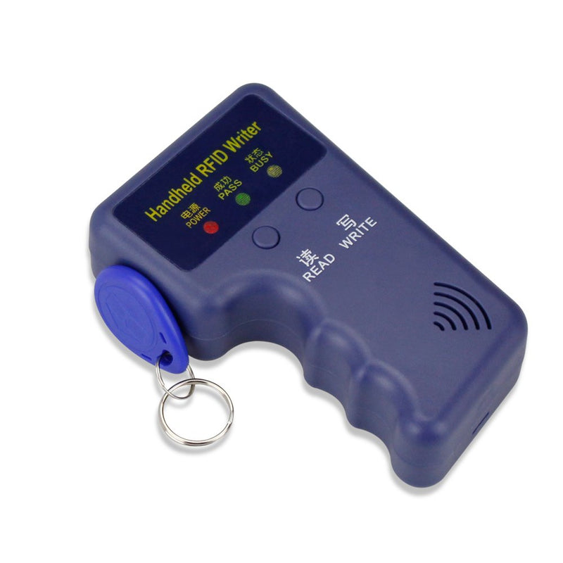 Portable 125KHz Access Card Duplicator with 10 Writable EM4305 T5577 Keychains, Access Control Reader, Not for 13.56MHz and HID