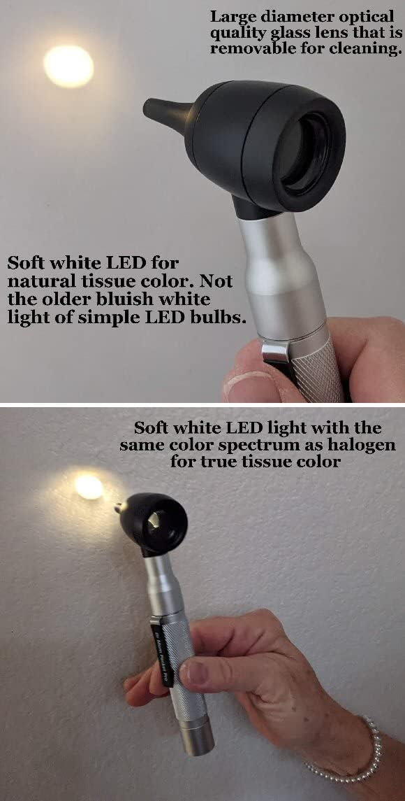 [Australia - AusPower] - ?Lifetime Warranty?4th Generation Doctor Mom LED Pocket Pro Otoscope with Both Adult and Pediatric Disposable Specula Tips, Battery, and Protective Hard Plastic Case 