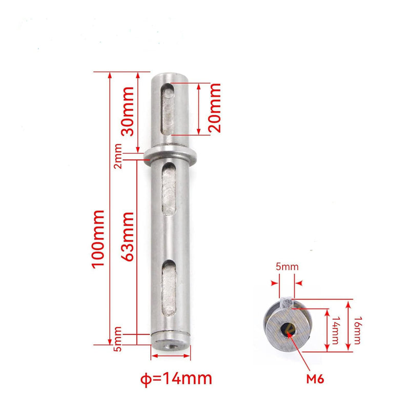 [Australia - AusPower] - Output Shaft,Diameter 14mm Output Shaft 0.55", 130mm Length fit for Worm Reducer Gearbox NMRV030 RV030 Nema23 Stepper Motor with Gaskets S Ring Corner pin (Single Output Shaft) Single Output Shaft 