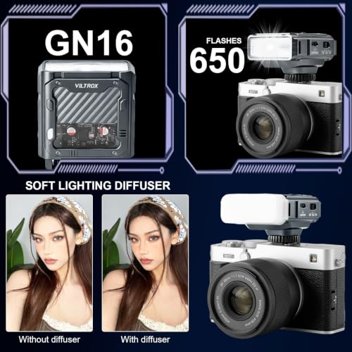 VILTROX Spark Z3 TTL 26Ws Mini Flash Speedlite GN16 Diffuser for Fujifilm Z3 For Fujifilm(Gray)