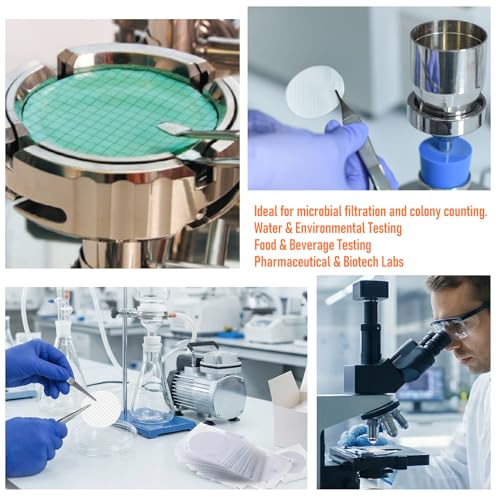 200PCS 47mm MCE Membrane Disc Filters with Grid, 0.45μm