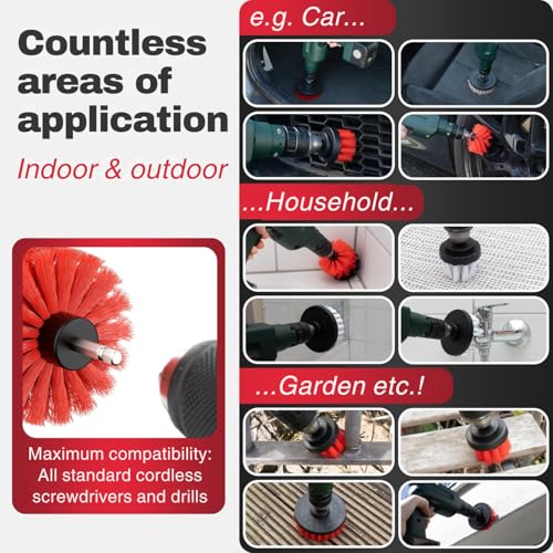 Drill Brush Attachments for Cordless Drill [Set of 6] Car, Household &more