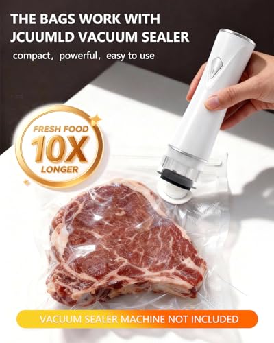 Reusable Vacuum Sealer Bags for Food, 30 Pcs (S+M+L) 10 S (8"x9") + 10 M (10"x11")+ 10 L (12"x14")
