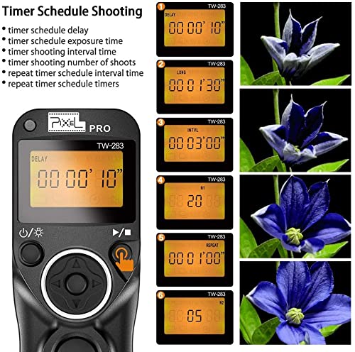 Pixel Timer Shutter Release Remote Control TW283-S2 Remote Release for Sony A58 A68 A1 A9 A7 A7II A7R A7RII A7S A5000 A5100 A6000 A6300 A6400 A6500 A6600 RX100/II HX300 HX400 HX400V HX50V HX90 RX10