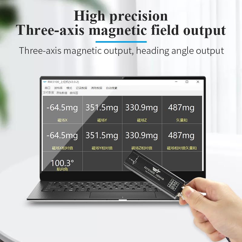 WitMotion HWT3100 three-axis electronic compass geomagnetic sensor magnetometer heading angle fluxgate, three-dimensional space magnetic field size measurement, RS485 output, 5V