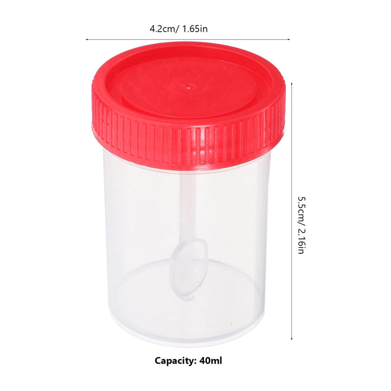 Healifty Sample Cups Pack of 50 40 ml Plastic Containers with Leak-proof Screw Lid for Chair Samples Laboratory Supplies Sealed Chair Container for Medical Sampling