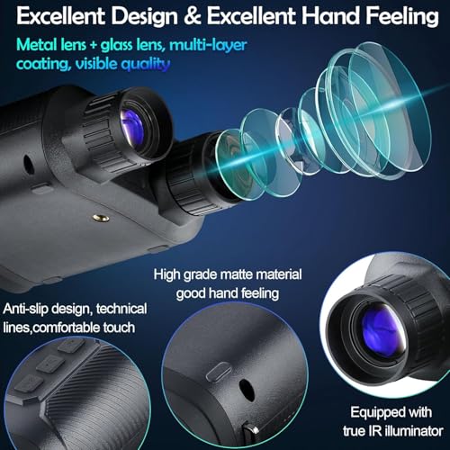 Nightiger Night Vision Binoculars High Resolution 6x5 Excellent Color Optics Built-in 6000mAh Rechargeable Batteries FHD Night Vision Goggles with Camera Night Vision Monocular Telescope Binoculars