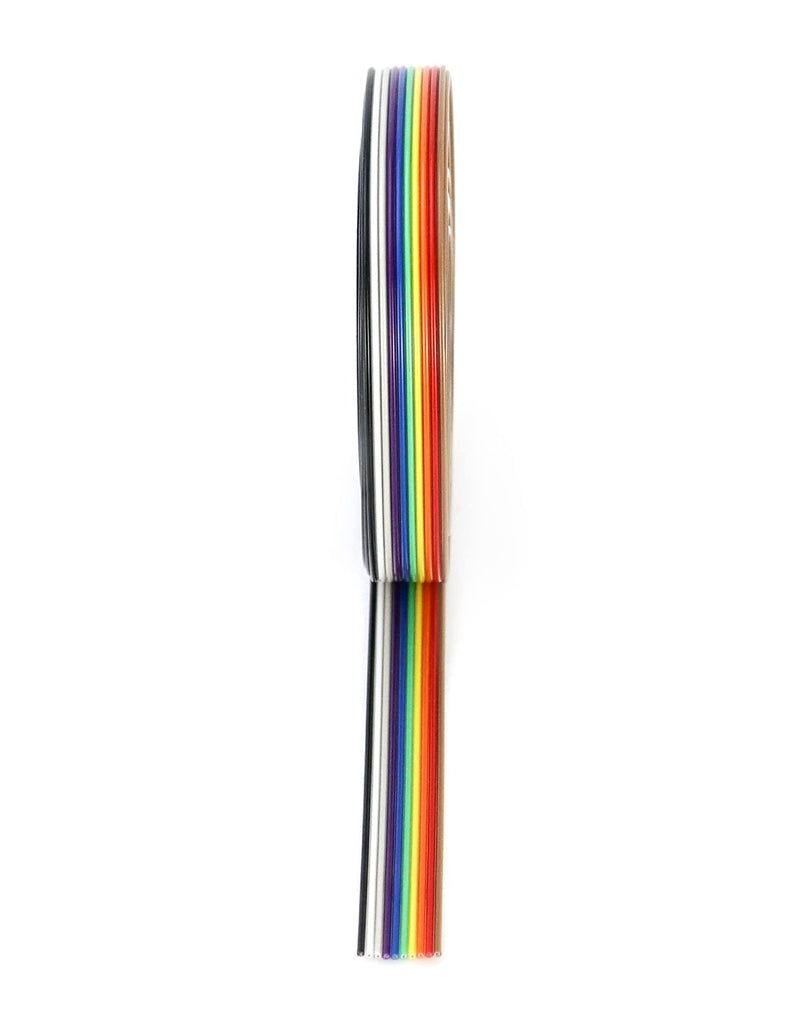 QWORK® Flat Ribbon Cable, Jumper Cable Breadboard Cable 10-Pin 1.27 mm Pitch for 2.54 mm Pin Header Connectors, 6 m