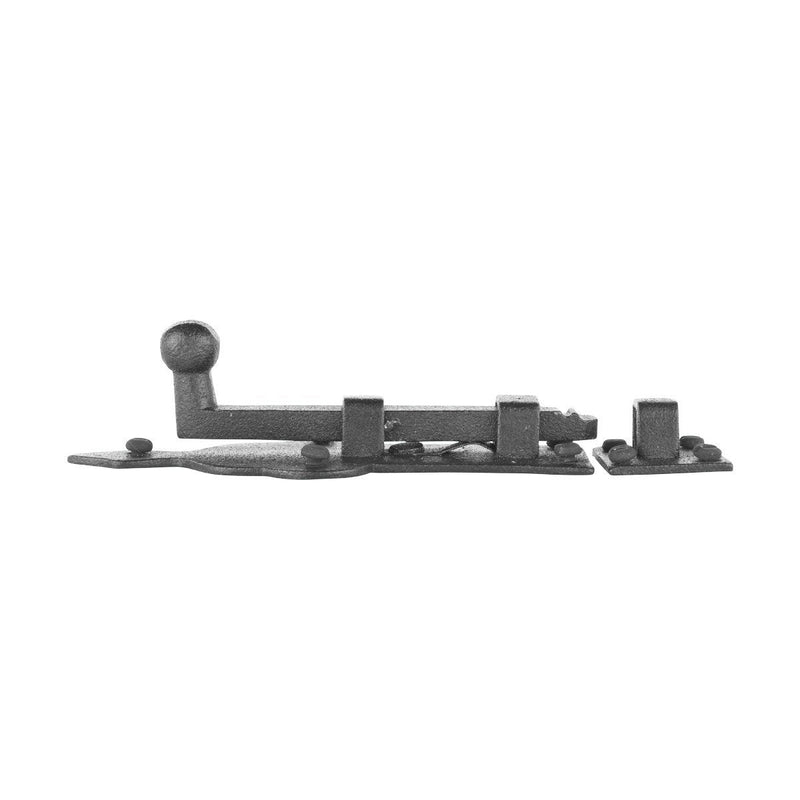Renovators Supply Manufacturing Slide Bolt Latch 3 3/4 in. Black Wrought Iron Ball Tip Style Slide Bolt with Mounting Hardware Pack of 2 3.75 inch - Ball Tip