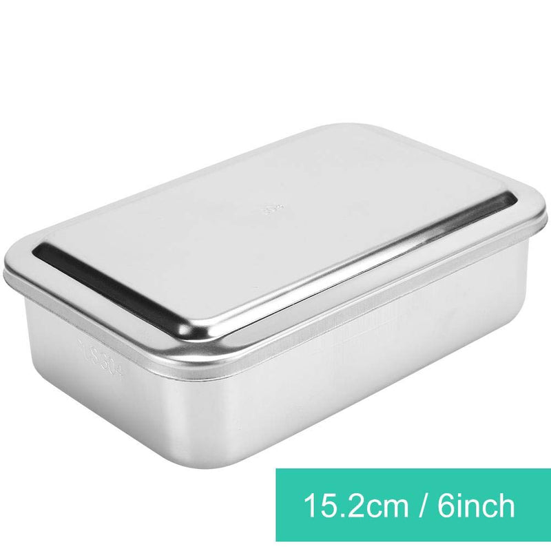 [Australia - AusPower] - Fdit 6inch Stainless Steel Rectangular Instrument Storage Container Cleaning Box with Lid for Clinic 