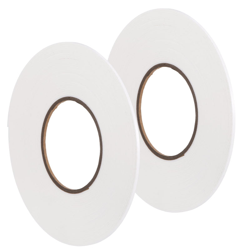 Tatuo 2 Rolls Double Sided Foam Tape PE Foam Tape Sponge Soft Mounting Adhesive for DIY Craft Picture Poster Hanging(1/8 Inch by 33 Feet,White) White 1/8 Inch by 33 Feet