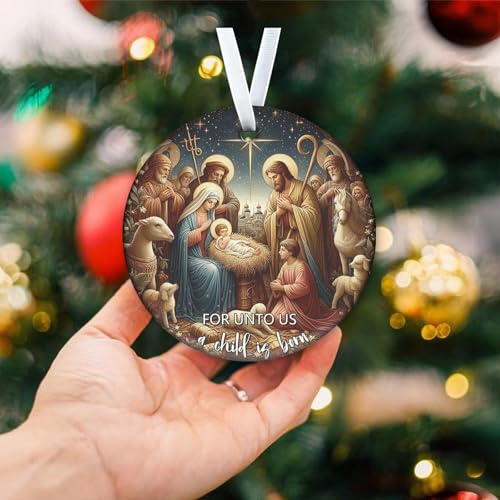 Christmas Ornaments Nativity Scene Christian Religious Decorative 2026 Nativity Ornament