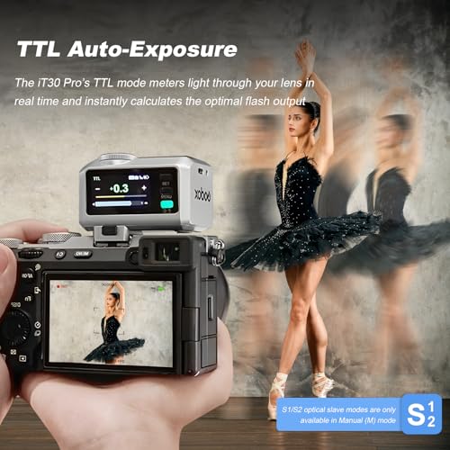 GODOX iT30 Pro N TTL Mini Flash for Nikon with Diffuser, HSS 1/8000s IT30 Pro N(Silver)